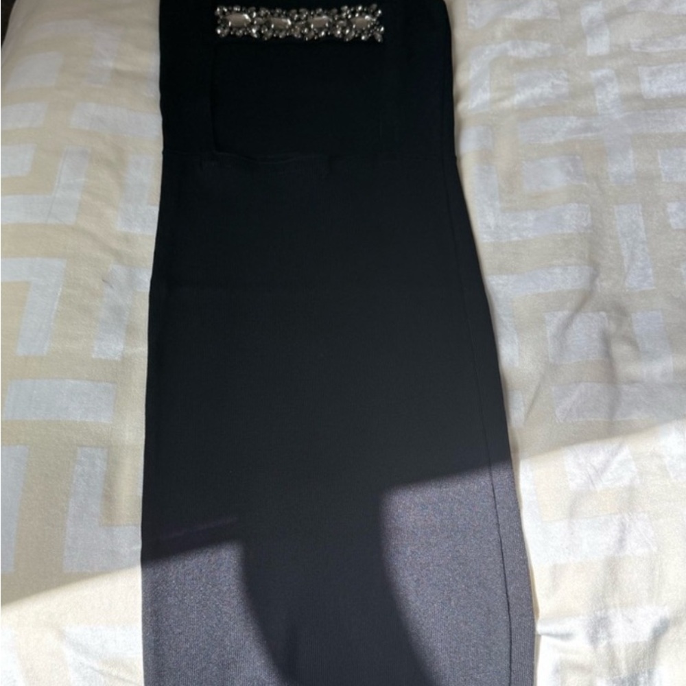Zara Black Evening  Dress with Embellished Sparkle  Detail in back - Picture 9 of 12